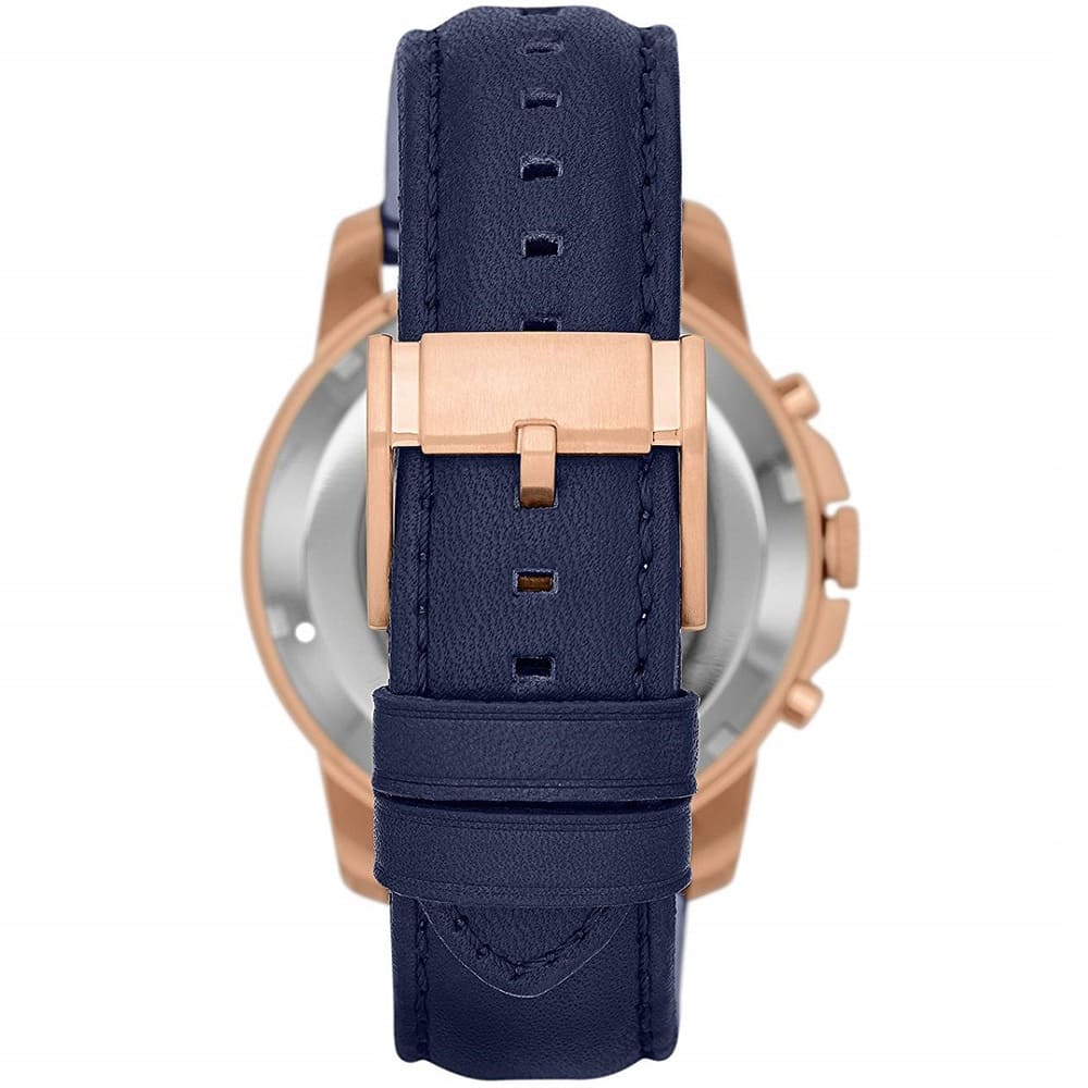 Fossil ME3029 44mm Men’s Automatic Watch – Blue Skeleton Dial & Blue Genuine Leather Strap