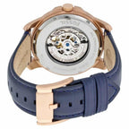 Fossil ME3029 44mm Men’s Automatic Watch – Blue Skeleton Dial & Blue Genuine Leather Strap