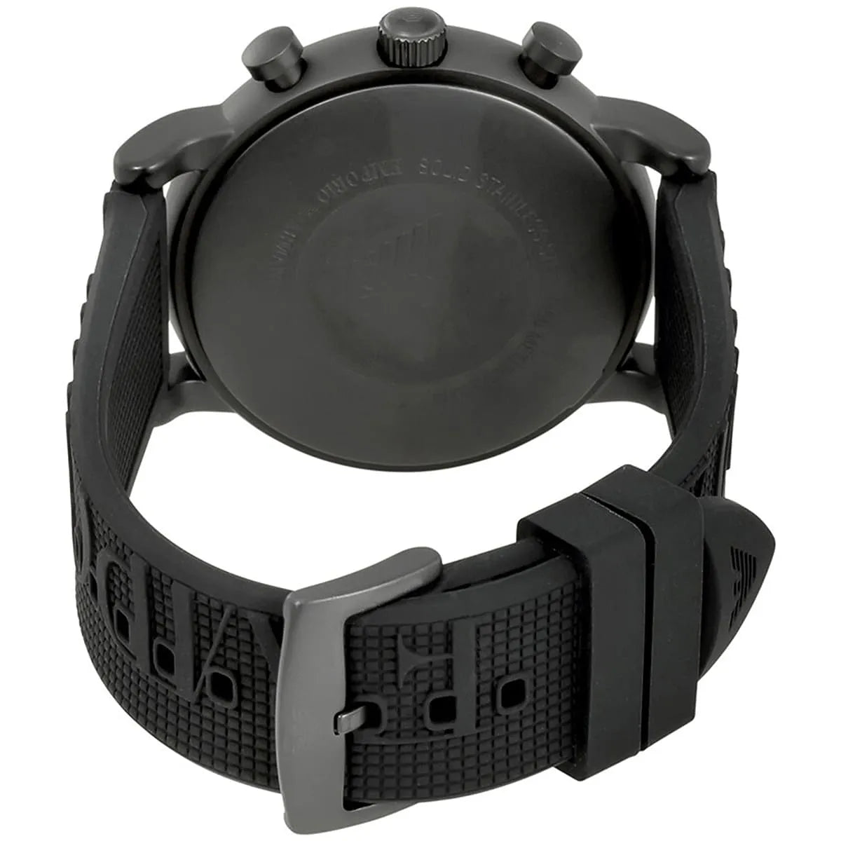 Emporio Armani Luigi AR11024 46mm Men's Chronograph Watch – Black & Black Silicone Strap