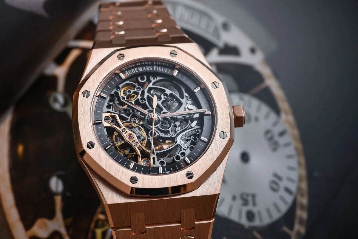 Audemars Piguet Royal Oak Double Balance Wheel Openworked 41mm Men's Automatic Watch – Black with Silver Stainless Steel Bracelet