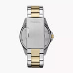 Fossil Riley ES3204 38mm Women’s Watch – Silver Sunray Dial, Two-Tone Bracelet & Crystal-Set Gold-Tone Bezel