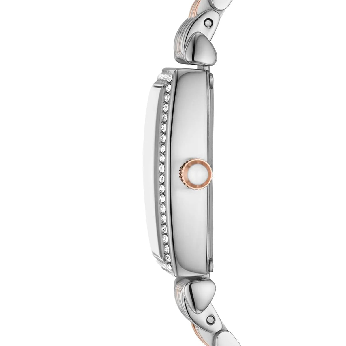Emporio Armani Signature AR11519 26mm Women's Quartz Watch – Mother-of-Pearl Crystal-Set & Two-Tone Silver and Rose Gold Stainless Steel Bracelet