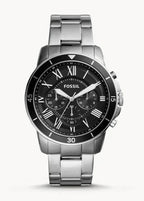 Fossil Grant Sport FS5236 44mm Men’s Chronograph Watch – Black Dial & Silver-tone Stainless Steel Bracelet