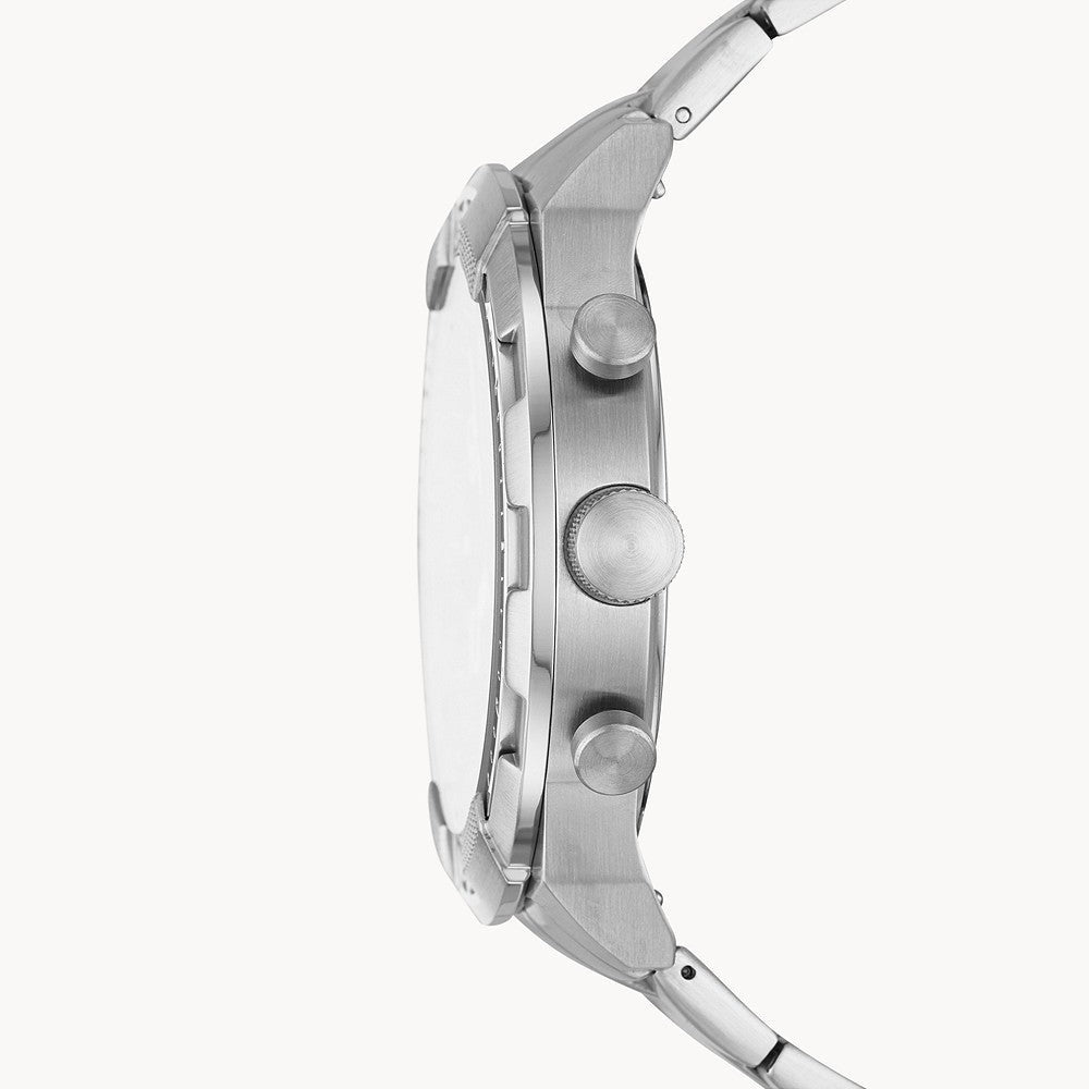 Fossil Bronson FS5710 50mm Men’s Quartz Watch – Black Dial & Silver-tone Stainless Steel Bracelet