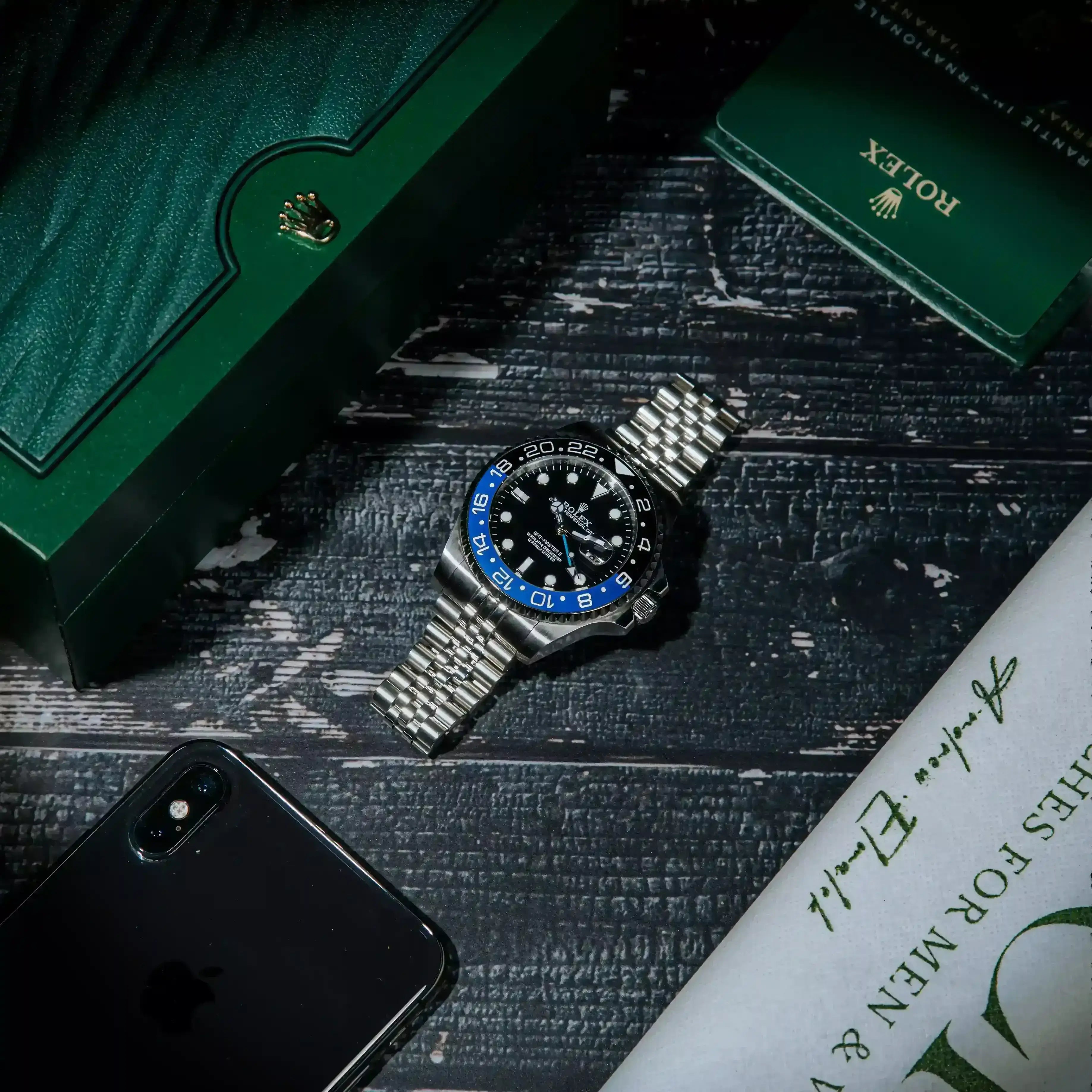 Rolex GMT-Master II “Batgirl” Master Quality Watch – Black Dial, Blue-Black Bezel & Jubilee Bracelet