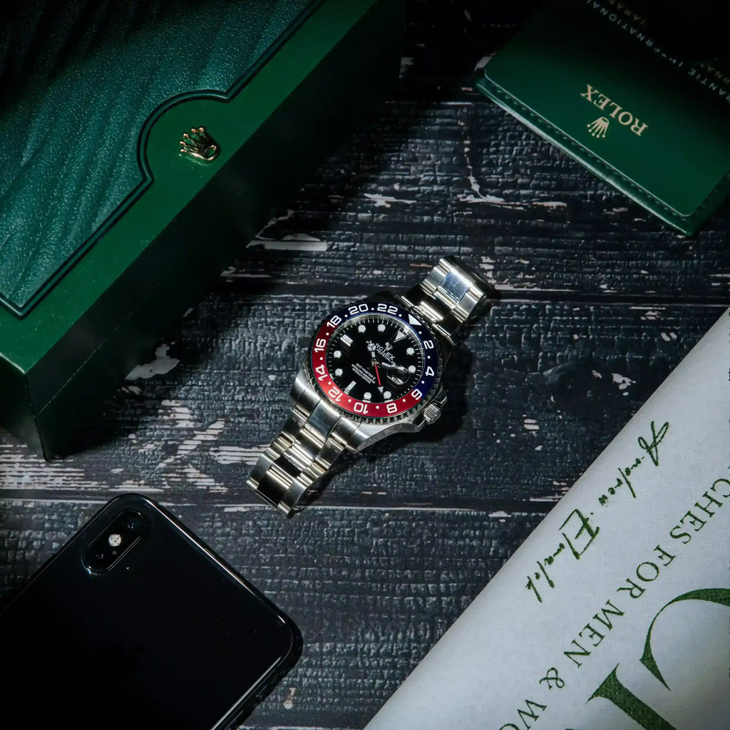 Rolex GMT-Master II “Pepsi” Master Quality Watch – Black Dial, Red-Blue Bezel & Oyster Bracelet