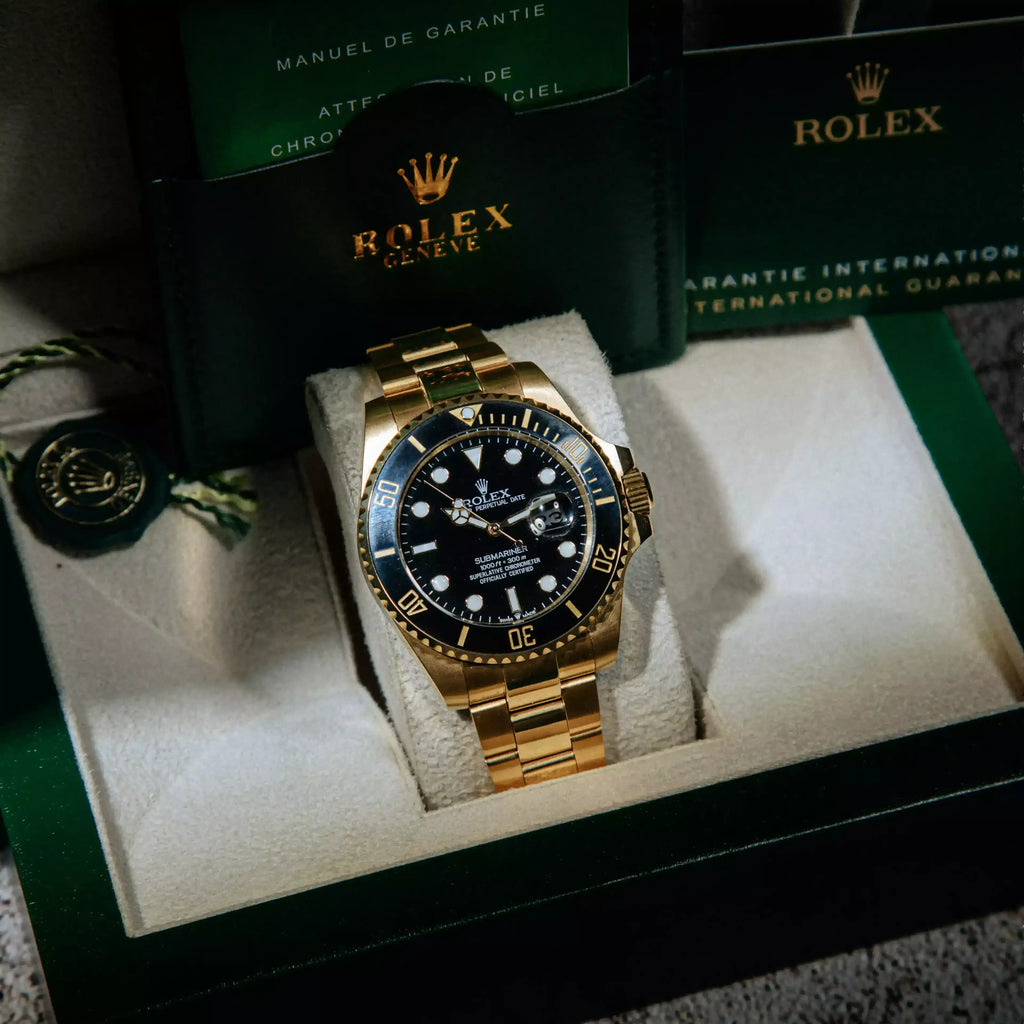 Rolex Submariner Master Quality Watch – Black Dial & Gold-Tone Oyster Bracelet