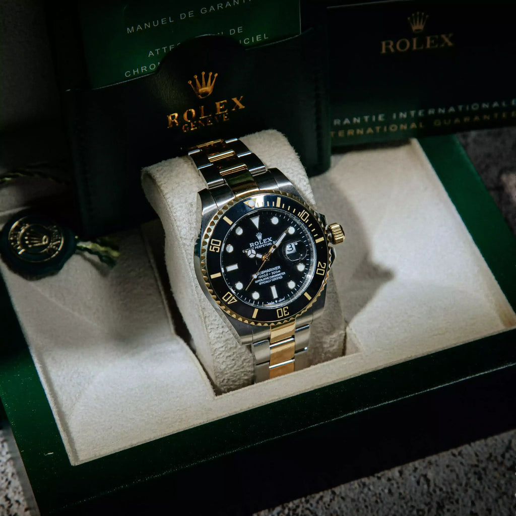Rolex Submariner Master Quality Watch – Black Dial & Two-Tone Oyster Bracelet