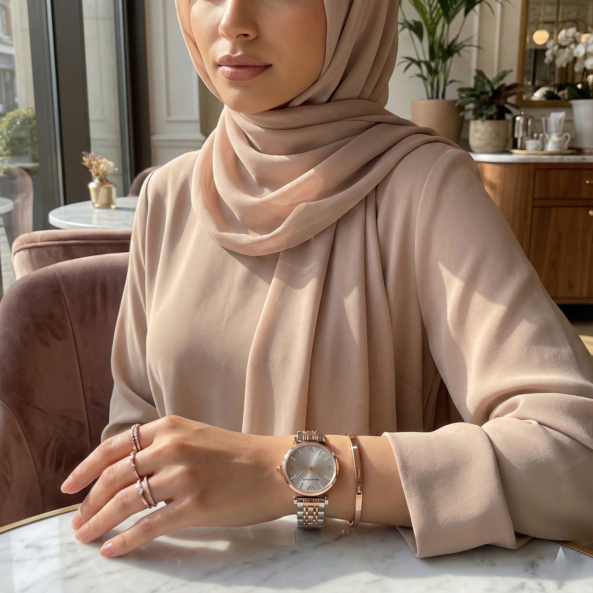 Emporio Armani Gianni T-Bar AR1840 32mm Women's Quartz Watch – White Sunray & Rose Gold Stainless Steel Bracelet