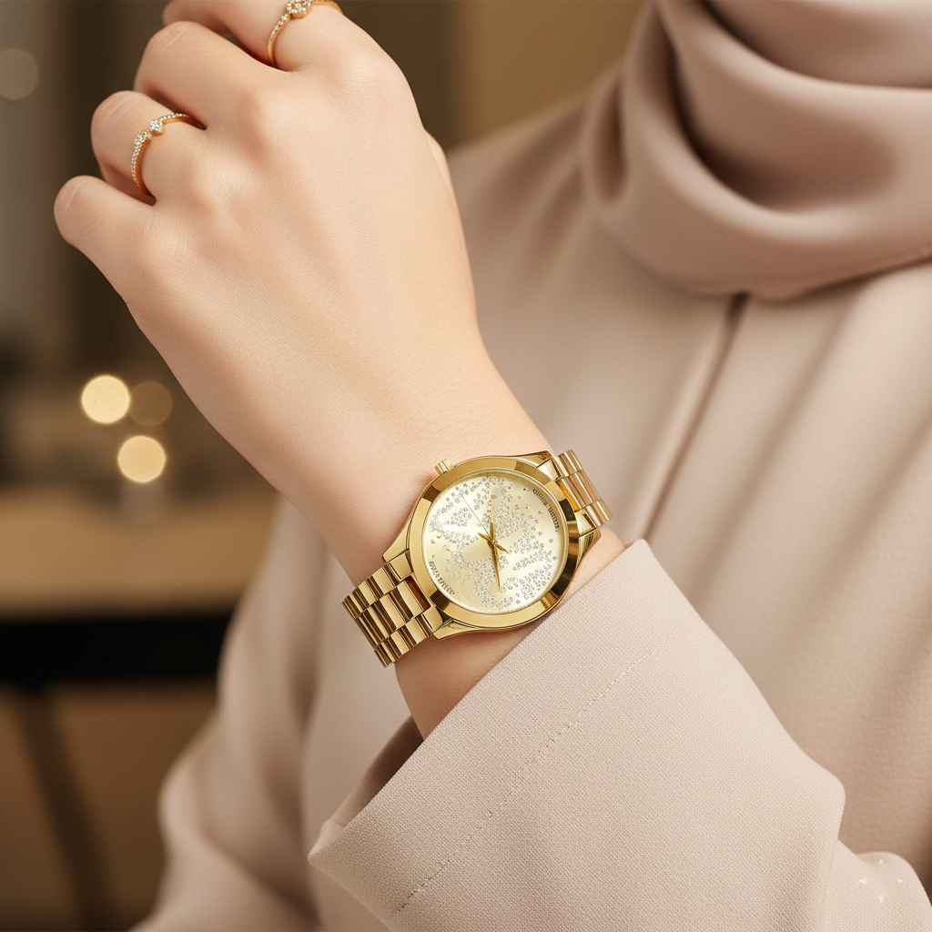 Michael Kors Runway MK3590 38mm Women's Quartz Watch – Gold with Gold Stainless Steel Bracelet