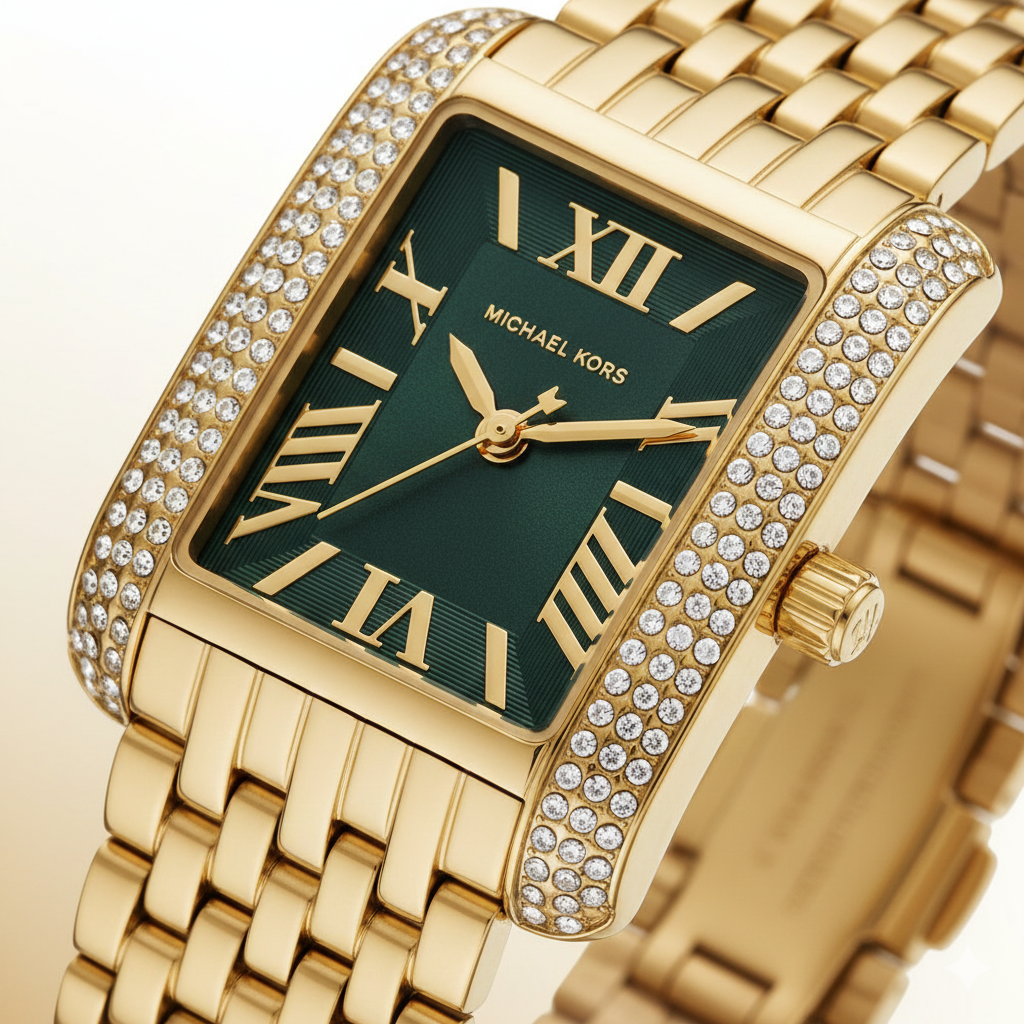 Michael Kors Emery MK4742 22mm Women's Quartz Watch – Green with Gold Stainless Steel Bracelet