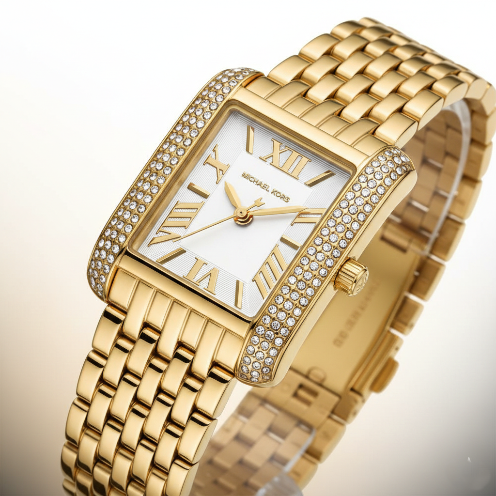 Michael Kors Emery MK4640 22mm Women's Quartz Watch – White with Gold Stainless Steel Bracelet