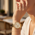 Michael Kors Ritz MK5676 37mm Women's Chronograph Watch – Gold with Gold Stainless Steel Bracelet
