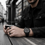 Emporio Armani Luigi Slim AR11133 43mm Men's Chronograph Watch – Black & Black Silicone Strap