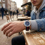 Tommy Hilfiger Signature 1792124 Men's Chronograph Watch – Blue & Navy-Red Textile Strap
