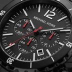 Michael Kors Madison MK8161 45mm Men's Chronograph Watch – Black & Silver-Tone Stainless Steel Bracelet