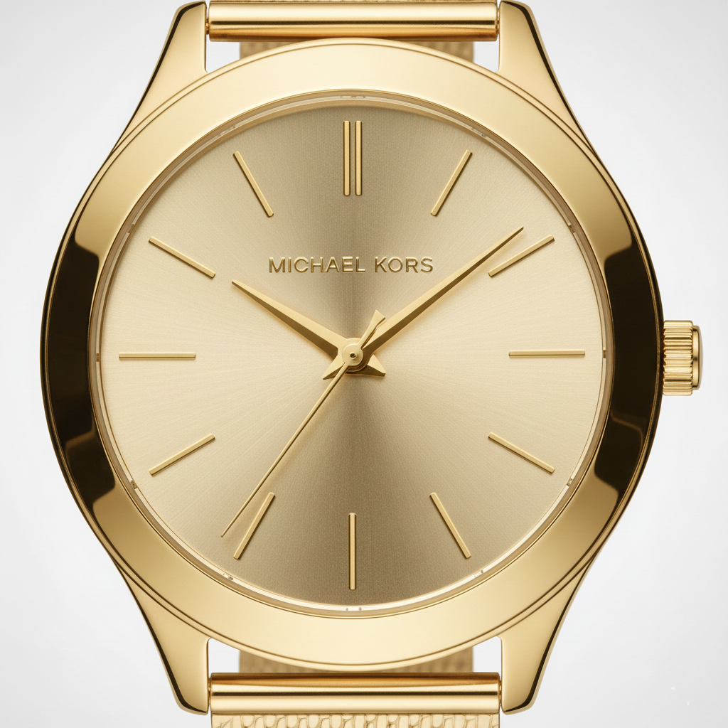 Michael Kors Runway MK3282 42mm Women's Quartz Watch – Sunray Gold with Gold Stainless Steel Mesh Bracelet