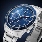 Tommy Hilfiger Jimmy 1791949 46mm Men's Multi-Function Watch – Blue & Silver Stainless Steel Bracelet