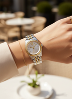 Michael Kors Lexington MK4815 26mm Women's Quartz Watch – Silver with Two-Tone Stainless Steel Bracelet