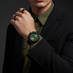 Emporio Armani Federico AR11562 42mm Men's Chronograph Watch – Green Sunray & Green Stainless Steel Bracelet