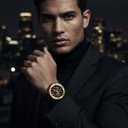 Michael Kors Lennox MK8941 45mm Men's Chronograph Watch – Black & Gold-Tone Stainless Steel Bracelet