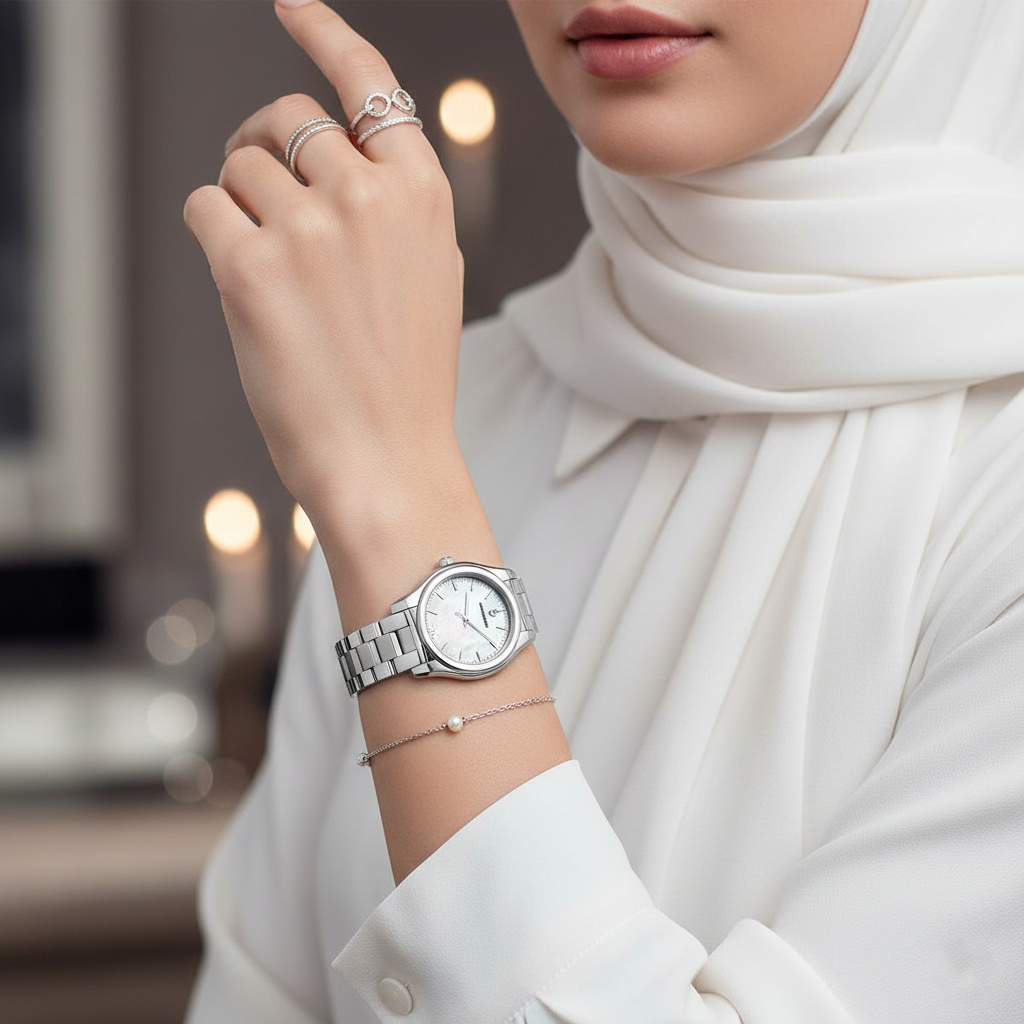 Emporio Armani Federica AR11557 32mm Women's Quartz Watch – Mother-of-Pearl & Silver-Tone Stainless Steel Bracelet