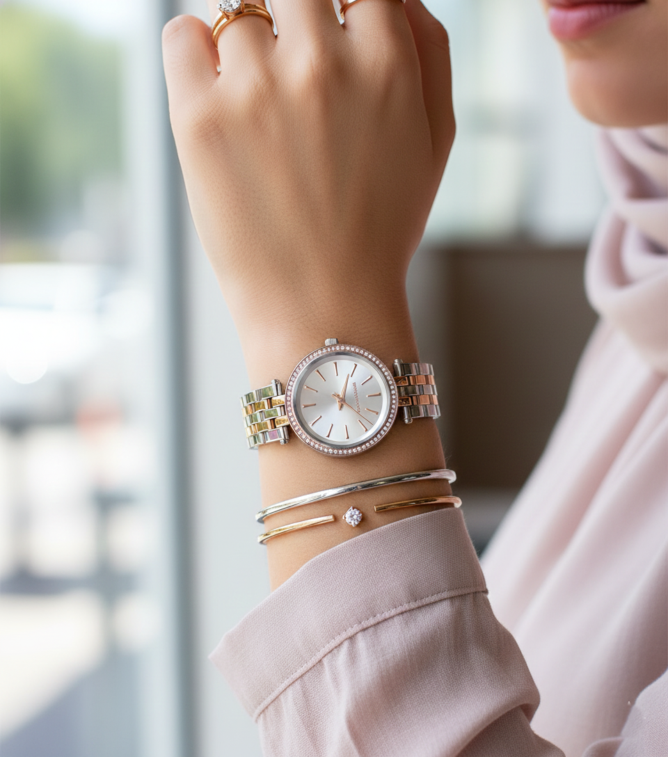 Michael Kors Petite Darci MK3298 26mm Women's Quartz Watch – Rose Gold with Rose Gold Stainless Steel Bracelet