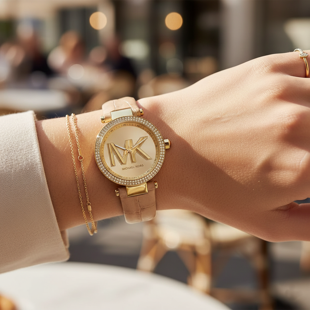 Michael Kors Parker MK4725 39mm Women's Quartz Watch – Gold with Gold Genuine Leather Strap