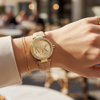 Michael Kors Parker MK4725 39mm Women's Quartz Watch – Gold with Gold Genuine Leather Strap
