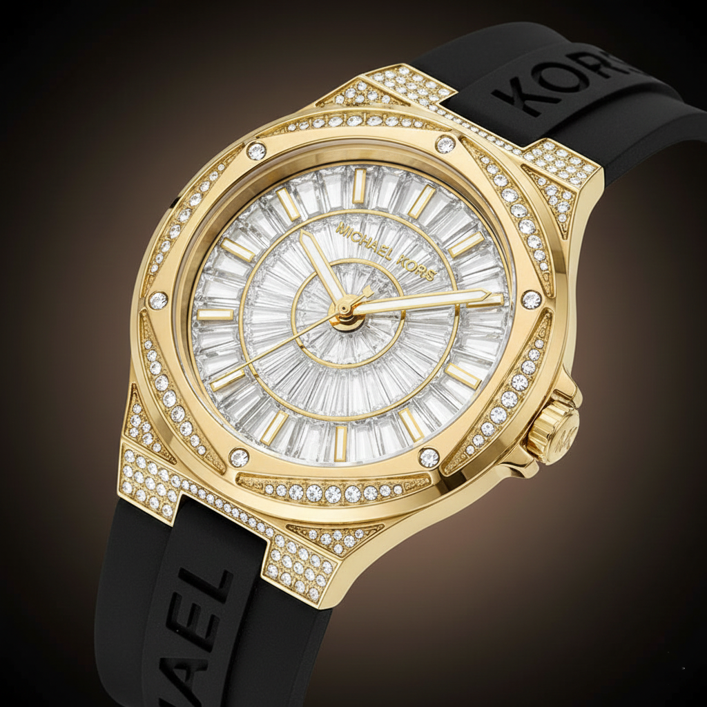 Michael Kors Camille MK7247 43mm Women's Quartz Watch – Gold with Gold Silicone Strap