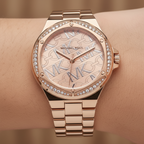 Michael Kors Lennox MK7405 37mm Women's Quartz Watch – Rose Gold with Rose Gold Chain-Link Bracelet