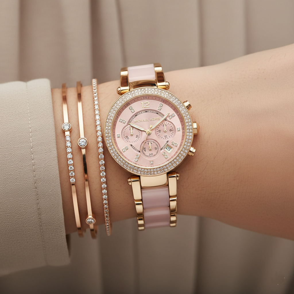 Michael Kors Parker MK6326 39mm Women's Chronograph Watch – Gold with Gold Stainless Steel Bracelet