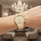 Michael Kors Brinkley MK6187 42mm Women's Chronograph Watch – Gold with Gold Stainless Steel Bracelet