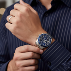 Michael Kors Cunningham MK7153 43mm Men's Chronograph Watch – Blue & Silver-Tone Stainless Steel Bracelet