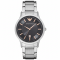 Emporio Armani Renato AR11179 43mm Men's Quartz Watch – Black & Rose Gold Stainless Steel Bracelet