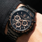Maserati Traguardo R8873612048 45mm Men’s Chronograph Watch – Black Dial & Black PVD Stainless Steel Link Bracelet