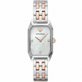 Emporio Armani Gioia AR11146 22mm Women's Quartz Watch – Mother-of-Pearl & Two-Tone Silver and Rose Gold Stainless Steel Bracelet