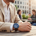 Tommy Hilfiger Harley 1791895 46mm Men's Multi-Function Watch – Blue & Brown Genuine Leather Strap