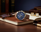 Tommy Hilfiger Kyle 1791980 44mm Men's Multi-Function Watch – Blue & Brown Genuine Leather Strap