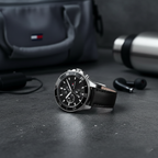 Tommy Hilfiger Larson 1791984 46mm Men's Multi-Function Watch – Black & Black Genuine Leather Strap