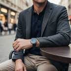 Emporio Armani Aviator AR11105 43mm Men's Chronograph Watch – Blue & Blue Genuine Leather Strap