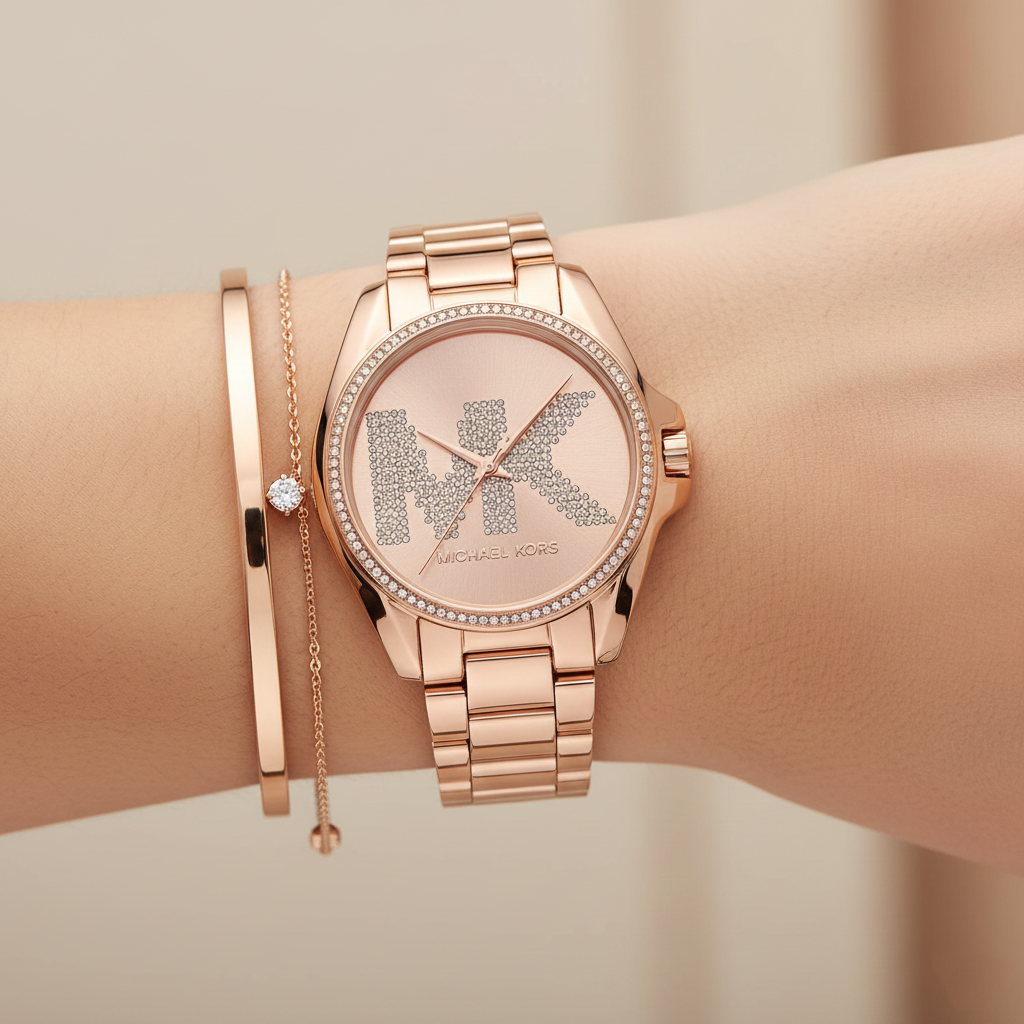Michael Kors Bradshaw MK6556 39mm Women's Quartz Watch – Rose Gold with Rose Gold Stainless Steel Bracelet