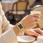 Michael Kors Emery MK4742 22mm Women's Quartz Watch – Green with Gold Stainless Steel Bracelet