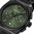 Emporio Armani Federico AR11562 42mm Men's Chronograph Watch – Green Sunray & Green Stainless Steel Bracelet