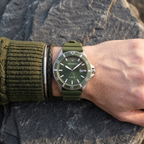 Emporio Armani World Explorer AR11638 42mm Men's Quartz Watch – Emerald Green Sunray & Green Rubber Strap