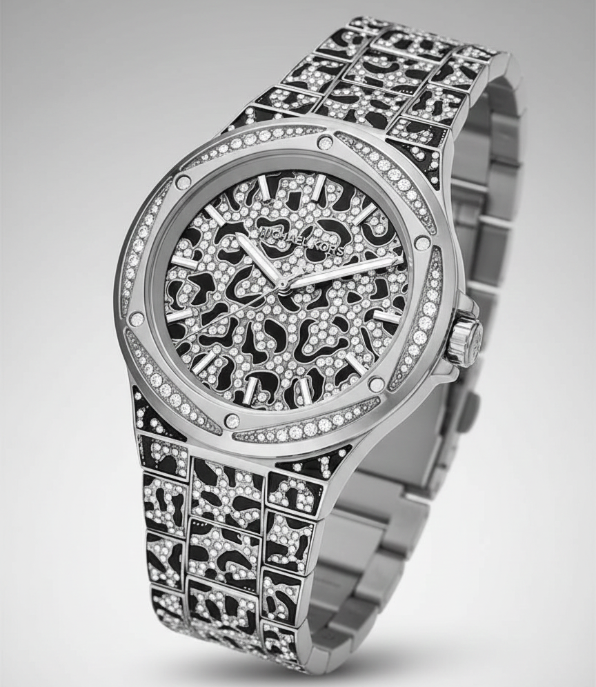Michael Kors Lennox MK7408 37mm Women's Quartz Watch – Silver with Silver Stainless Steel Bracelet