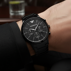Emporio Armani Renato AR2485 Men's Chronograph Watch – Black & Black Stainless Steel Bracelet