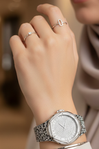 Michael Kors Lennox MK7408 37mm Women's Quartz Watch – Silver with Silver Stainless Steel Bracelet