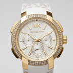 Michael Kors Sidney MK7221 38mm Women's Quartz Watch – White with White Stainless Steel Bracelet