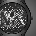 Michael Kors Runway MK3589 38mm Women's Quartz Watch – Black with Silver Stainless Steel Bracelet